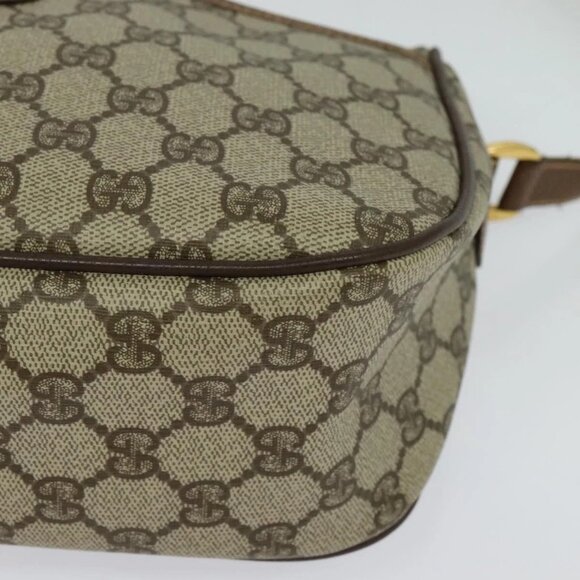 GUCCI GG Supreme Web Sherry Line Bag PVC Beige Gold 89 02 077 Auth 128012 - Picture 5 of 16